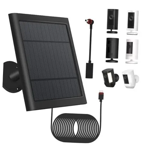 1 Pack - Solar Panel for Ring Security Camera Spotlight Cam Dark Black
