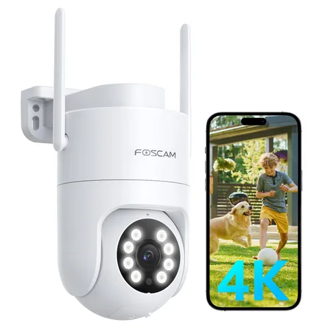 FOSCAM 4K Security Camera Outdoor, Full Space Sense WiFi 360° white