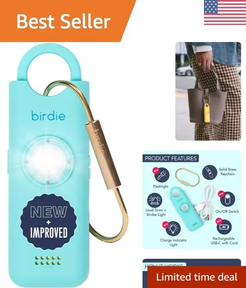 She’s Birdie 3.0 Personal Safety Alarm for Women – 130dB with Strobe Light