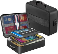 Fireproof Document Box with 5200℉ Heat Insulated, Document Organizer with Lock a