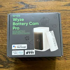 Wyze Battery Cam Pro 2K Wi-Fi Battery Camera Color Night Vision - White