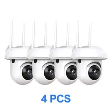 4pcs Wireless 1440P HD Cameras, Support 2.4Ghz Wifi, 360° Panoramic HD Indoor