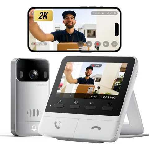 Video Doorbell Camera Wireless with Monitor, No Subscription, 4.3 Inch Screen...