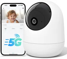 2.5K Indoor Security Camera, 5G/2.4G Wifi, Pet & Baby Monitor | 360° PTZ, Motion