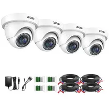 4 Pack 2.0MP HD 1080P HD-TVI Indoor Outdoor Dome Wired Home Security Surveillanc