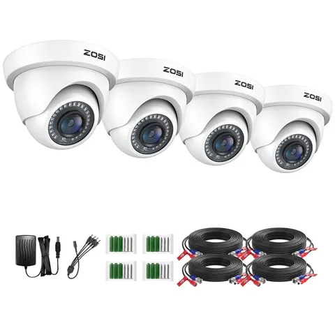 4 Pack 2.0MP HD 1080P HD-TVI Indoor Outdoor Dome Wired Home Security Surveillanc