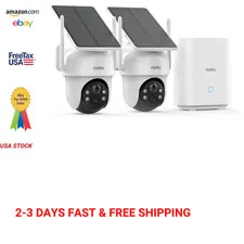Wireless Outdoor Security Camera Kit with 2K Resolution Solar Powered Auto