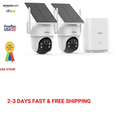 Wireless Outdoor Security Camera Kit with 2K Resolution Solar Powered Auto