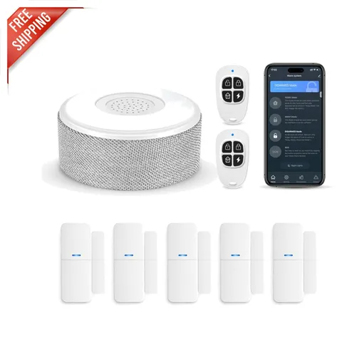 WiFi Smart Home Security System - 8-Piece Kit with APP Alerts & Alexa Compatible