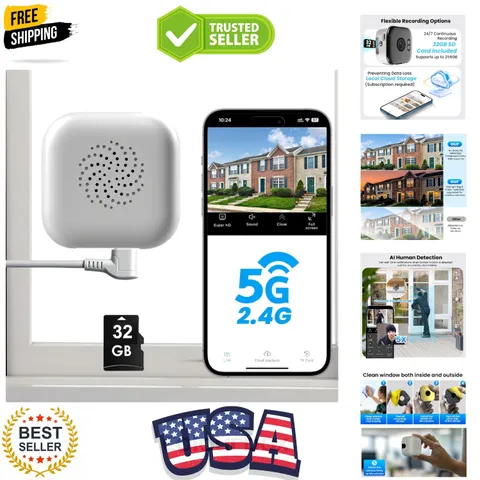2K Window Camera with 32GB Memory Card, 5GHz & 2.4GHz WiFi Indoor Cameras for...