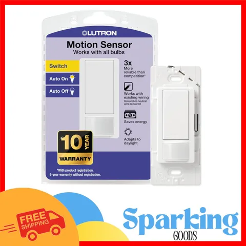 Effortless Motion Sensor Light Switch - Ideal for Bathrooms & Garages (White)