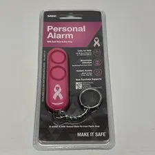 SABRE 120dB Personal Safety Alarm Keychain Pink Key Accessory Dual-Siren New