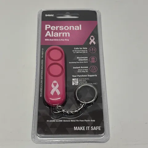 SABRE 120dB Personal Safety Alarm Keychain Pink Key Accessory Dual-Siren New