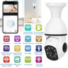 1Pc E27 WiFi Bulb Camera 1080P FHD WiFi IP Pan Tilt Security Surveillance Camera