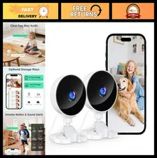 Indoor Security Camera for Baby Monitor & Pets, 2.4GHz WiFi, Motion Detection, N