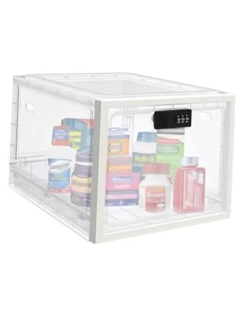 Medicine Lock Box for Safe Medication0L Lockable Storage 1 Translucent White