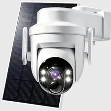 Wireless Security Camera Outdoor Solar Battery WiFi 360° PTZ IP Camera 2K HD