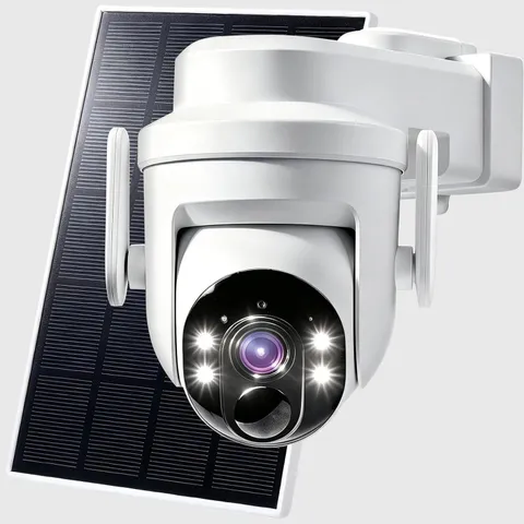 Wireless Security Camera Outdoor Solar Battery WiFi 360° PTZ IP Camera 2K HD