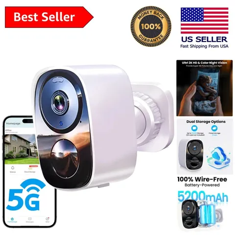 2026 Upgraded 2K Camera - Long Battery Life, Smart Alerts, Waterproof Design