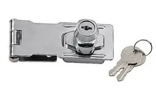 Key Lockable Hasp & Staple 63mm -No Padlock Required- Free Postage