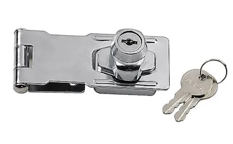 Key Lockable Hasp & Staple 63mm -No Padlock Required- Free Postage