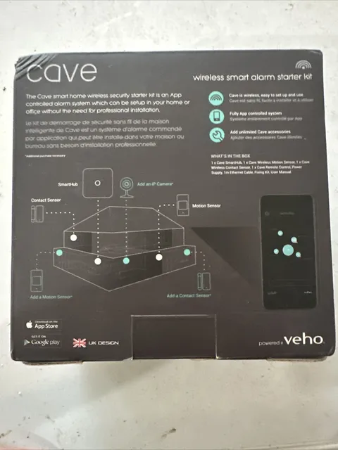 Veho VHS-001-SK Cave Wireless Smart Alarm Starter Kit Home Security System