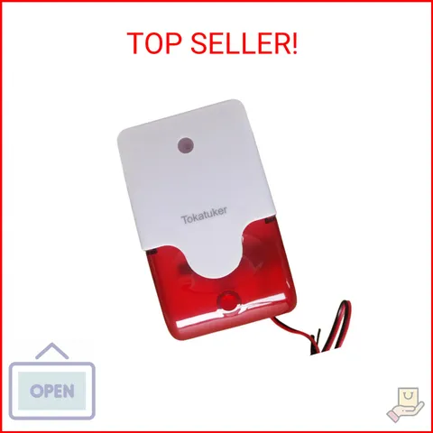 Tokatuker DC9 to 12V Wired Strobe Siren Red Light Sound Flash Buzzer Siren Home