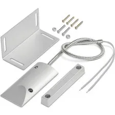 Garage Door Magnetic Contact Sensor, Wired Normally Closed NC Magnetic Switch wi