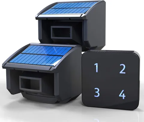 Solar Driveway Alarm System-1/4 Mile Long Transmission Range-Solar Powered No Ne