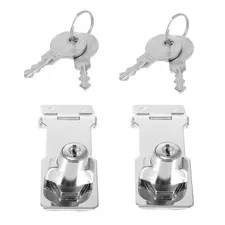 2 Sets Reusable Stainless Steel Hasp Locks with Keys for Small Doors