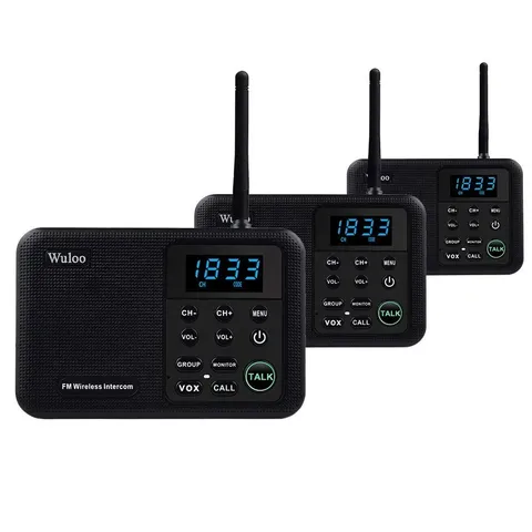 Wireless Intercom System 1 Mile Range 22 Channel 3 Stations for Home Office