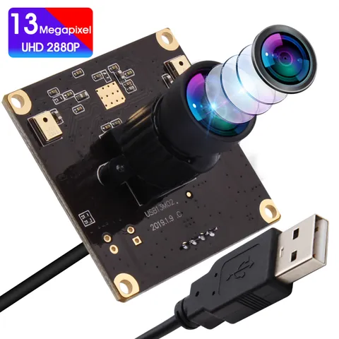 ELP Mini Webcam IMX214 HD 13MP No Distortion USB Camera f/ Android,Wins,Linux