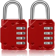 2 Pack Combination Lock, Resettable 4 Digit Combo Heavy Duty Padlock, Outdoor fo