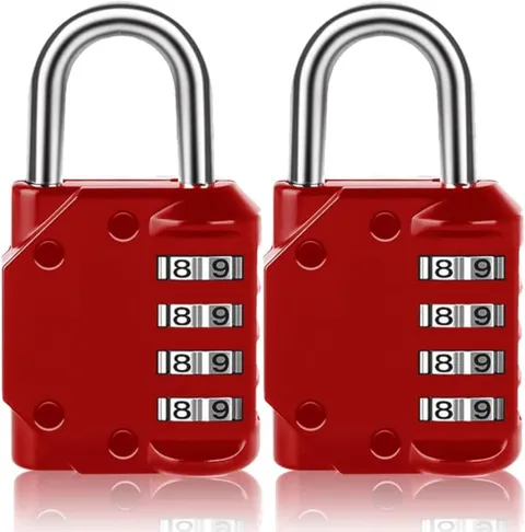 2 Pack Combination Lock, Resettable 4 Digit Combo Heavy Duty Padlock, Outdoor fo