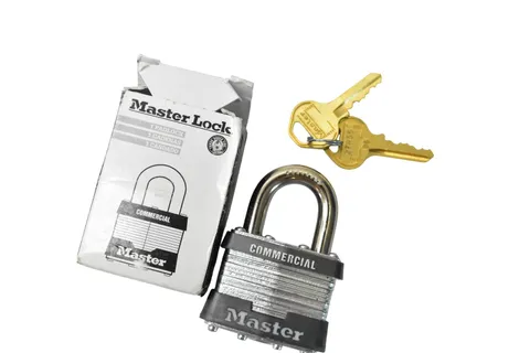 Master Lock 81KA Commercial Padlock Keyed Medium Silver Steel 2 Keys Boxed