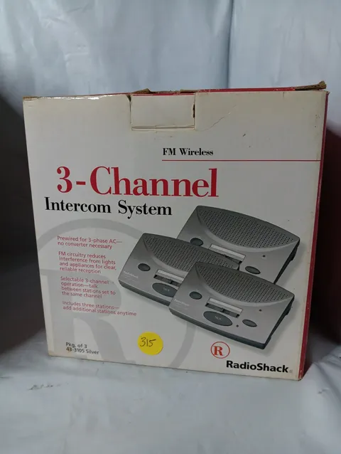 Radio Shack 43-3105 3-Channel FM Wireless Intercom System Silver 3 Pack
