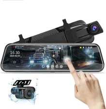 Espejo Retrovisor Con Camara Vigilancia 1080P Para Carro Auto Full HD Tactil 10