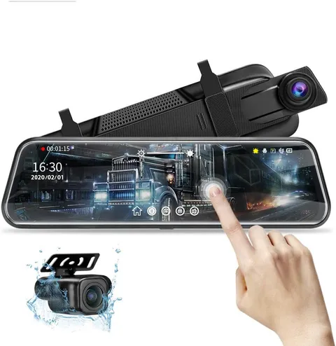 Espejo Retrovisor Con Camara Vigilancia 1080P Para Carro Auto Full HD Tactil 10
