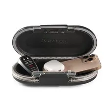 Portable Travel Safe with Cable Gray Combination Lock Box for Cash Phones