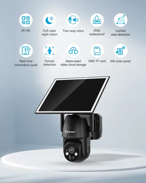 4G LTE Cellular Solar Battery Security Camera 2K Outdoor Wireless 2 Way Audio