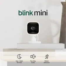 Blink Mini Indoor Security Camera 1080p WiFi Night Vision Motion Detection (Wht)