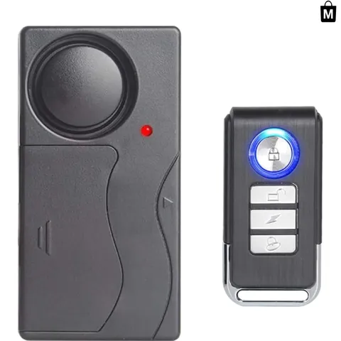 110dB Wireless Vibration Anti-Theft Alarm with Remote Control - Versatile Sec...