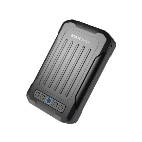 18- Gauge Steel Portable Lock Box Safe with Digital Fingerprint Lock Access in B