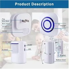 Wireless Driveway Alarm System - 4 Sensors, 1 Receiver