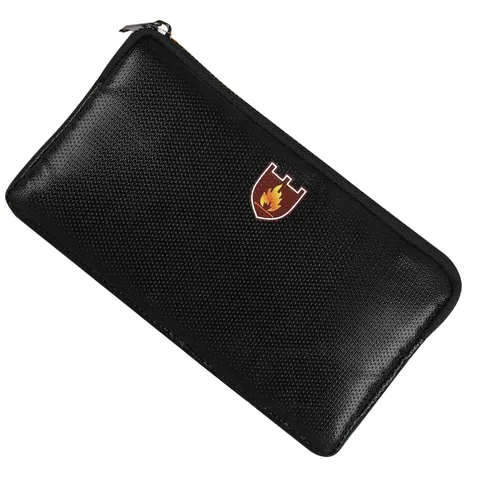 Silicone Coated Fiberglass Fireproof Bag Waterproof Document Pouch W/ Zipper