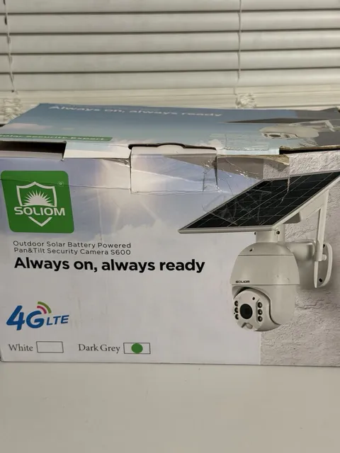 Outdoor Solar Battery Powered Pan Tilt Security Camera Soliom - Dark Grey S600