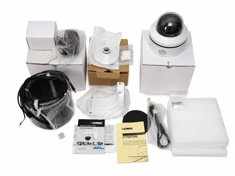 High-End Lorex PTZ Pan Tilt Zoom Security Camera Kit w Mount Cables Box