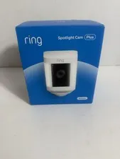 Ring - Spotlight Cam Plus Outdoor/Indoor Wireless 1080p Battery Camera - White