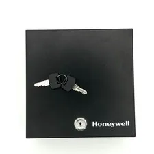 Honeywell Small Metal Key Locking Money Box Two Keys 6.75 x 6.75 x 2.75 Inches