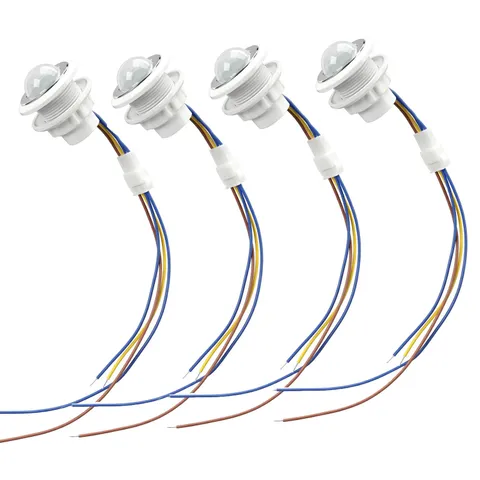 4 Pack PIR Motion Sensor Light Switch, AC 110-240V Adjustable LUX Light Sensi...